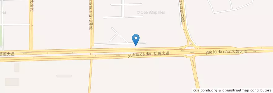 Mapa de ubicacion de 家味飘香烤饼 en China, Hunan, 长沙市 / Changsha, 岳麓区.