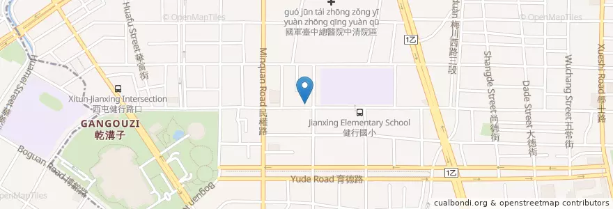 Mapa de ubicacion de 八時神仙草-健行店 en 台湾, 台中市, 北区.