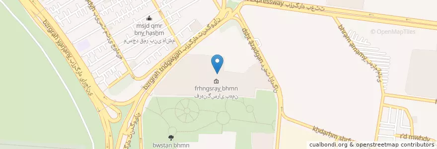 Mapa de ubicacion de کتابخانه شهید فهمیده en Iran, Tehran Province, Tehran County, Tehran, بخش مرکزی شهرستان تهران.