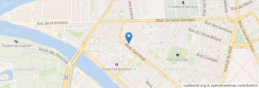 Mapa de ubicacion de Hotel de Police Carl-Vogt en Suiza, Ginebra, Ginebra, Ginebra.