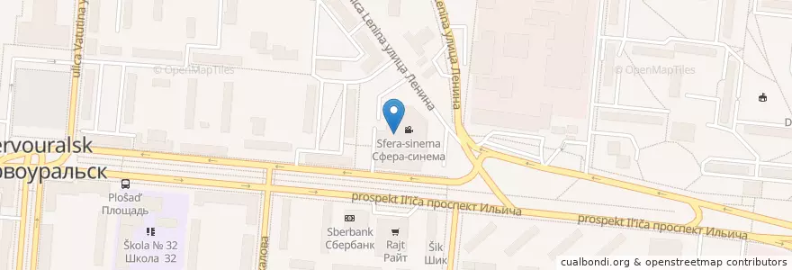 Mapa de ubicacion de Филитць en Russia, Ural Federal District, Sverdlovsk Oblast, Западный Управленческий Округ, Городской Округ Первоуральск.