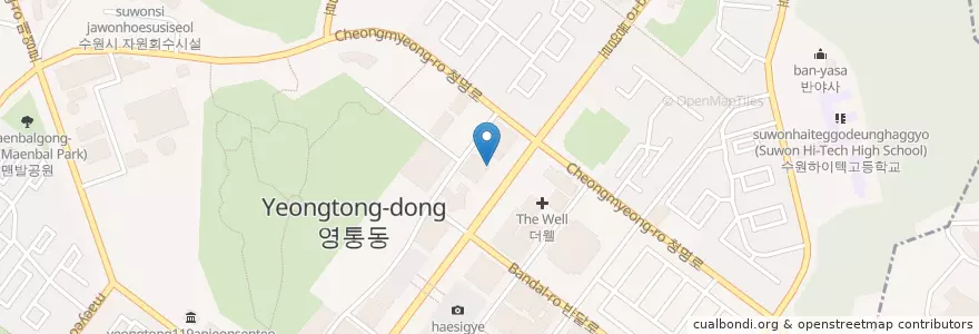 Mapa de ubicacion de 스타벅스 en Südkorea, Gyeonggi-Do, 수원시, 영통구.