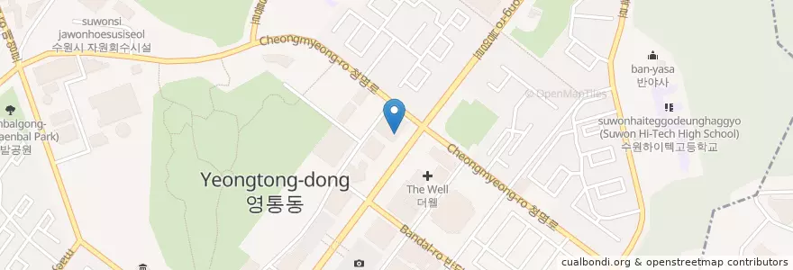 Mapa de ubicacion de Subway en 大韓民国, 京畿道, 水原市, 霊通区.