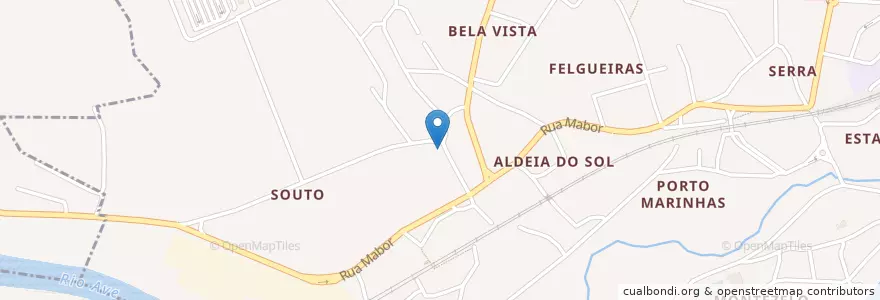 Mapa de ubicacion de Conde Cafe en البرتغال, المنطقة الشمالية (البرتغال), براغا, Ave, Lousado.