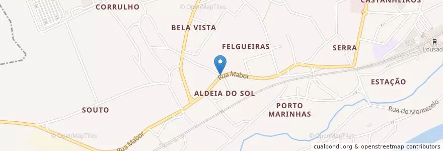 Mapa de ubicacion de Café Central en البرتغال, المنطقة الشمالية (البرتغال), براغا, Ave, Lousado.