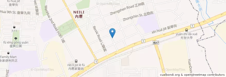 Mapa de ubicacion de 忠孝藥局 en 타이완, 타오위안 시.