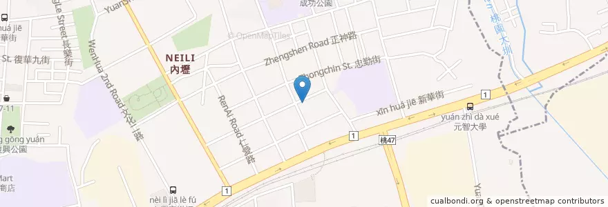 Mapa de ubicacion de 新竹吳家鴨香飯 en 타이완, 타오위안 시.
