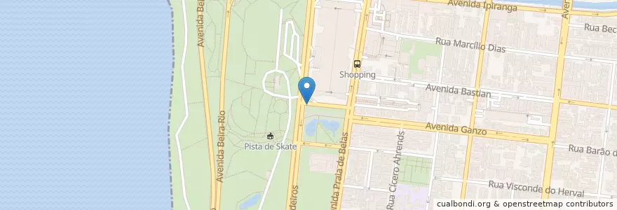 Mapa de ubicacion de Praça Itália en Brazilië, Regio Zuid, Rio Grande Do Sul, Metropolitaans Regio Van Porto Alegre, Região Geográfica Intermediária De Porto Alegre, Região Geográfica Imediata De Porto Alegre, Porto Alegre.