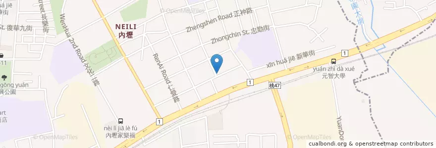 Mapa de ubicacion de QBurger早餐店 en Тайвань, Таоюань.