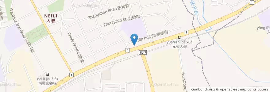 Mapa de ubicacion de 拿坡里披薩 en 台湾, 桃園市.