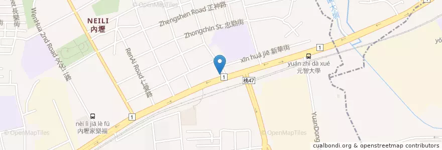 Mapa de ubicacion de 巧味溫州大餛飩 en 臺灣, 桃園市.