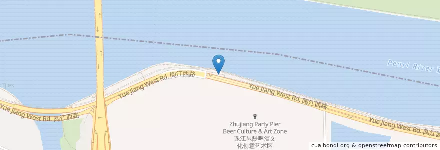 Mapa de ubicacion de Центр отдыха en 中国, 广东省, 广州市, 天河区, 琶洲街道.