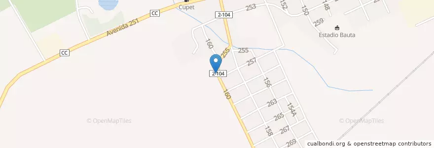 Mapa de ubicacion de iglesia LPN en Bauta en Küba, Artemisa, Bauta, Ciudad De Bauta.