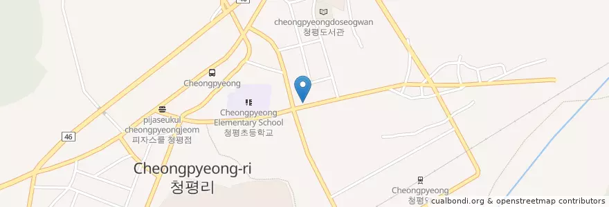 Mapa de ubicacion de 푸지뫼 칼국수 en 대한민국, 경기도, 가평군.