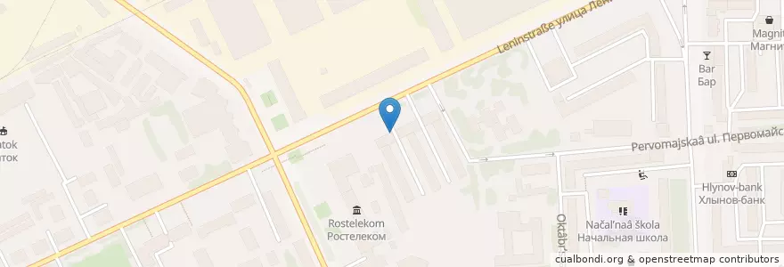 Mapa de ubicacion de Центр социального обслуживания en ロシア, 沿ヴォルガ連邦管区, キーロフ州, ヴャーツキエ・ポリャーヌィ管区.