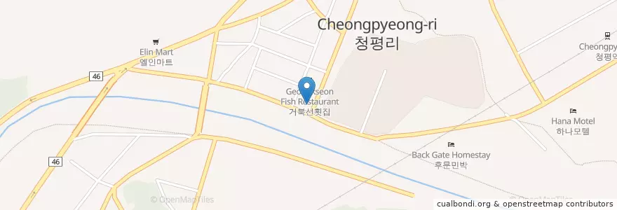 Mapa de ubicacion de Coffe Brewers 101 en Corea Del Sur, Gyeonggi, 가평군.