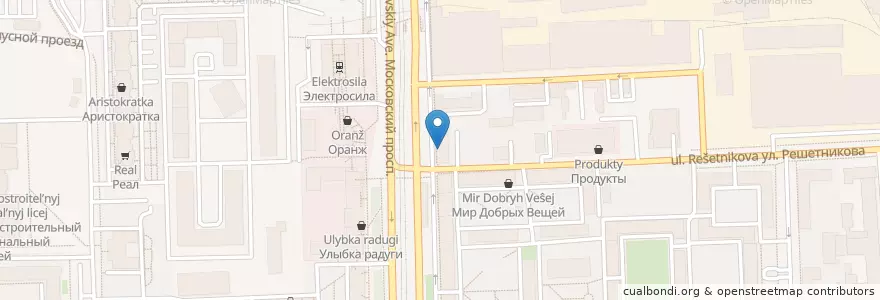 Mapa de ubicacion de Baggins Coffee en Russia, Northwestern Federal District, Leningrad Oblast, Saint Petersburg, Московский Район, Округ Московская Застава.