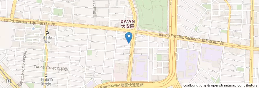 Mapa de ubicacion de 春花微笑 en Taiwan, 新北市, Taipei, 大安區.