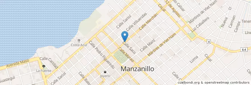 Mapa de ubicacion de Banco BANDEC en キューバ, Granma, Manzanillo, Ciudad De Manzanillo.