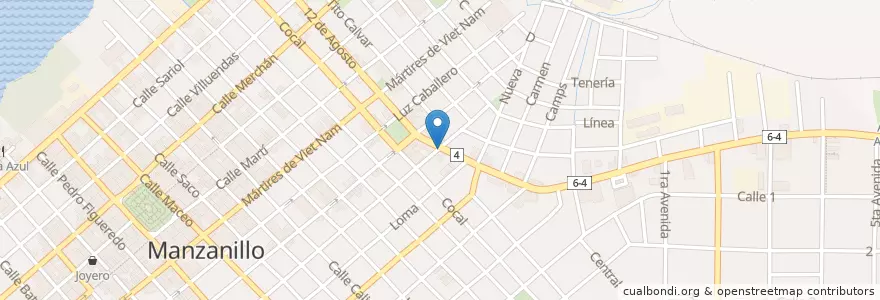Mapa de ubicacion de Cajero Automático en Cuba, Granma, Manzanillo, Ciudad De Manzanillo.