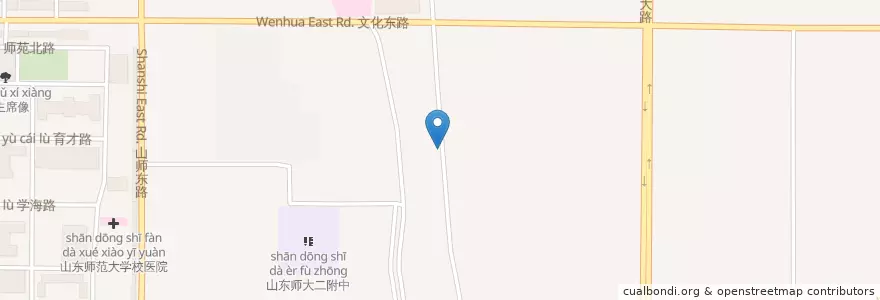 Mapa de ubicacion de 宝来坞印度餐厅 BOLLYWOOD en 중국, 산둥성, 济南市, 历下区, 文化东路街道.