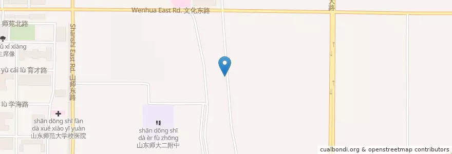 Mapa de ubicacion de 宝来坞 en 中国, 山东省, 济南市, 历下区, 文化东路街道.
