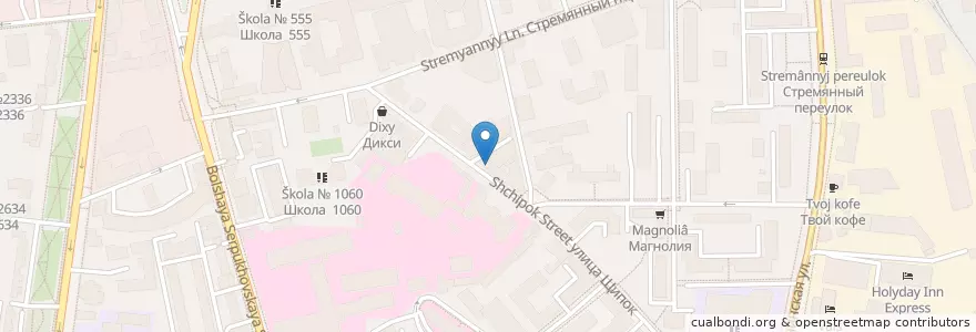 Mapa de ubicacion de Альфа-Банк en 러시아, Центральный Федеральный Округ, Москва, Центральный Административный Округ, Район Замоскворечье.