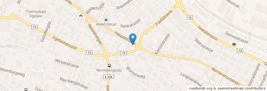 Mapa de ubicacion de Pizza-Kurier Tornado en 스위스, Thurgau, Bezirk Kreuzlingen, Kreuzlingen.