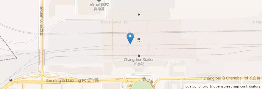 Mapa de ubicacion de KFC en 중국, 지린 성, 长春市, 宽城区, 群英街道.