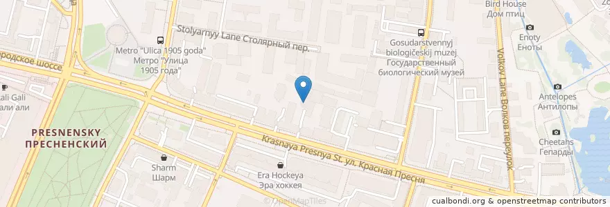 Mapa de ubicacion de Cepage en Rusland, Centraal Federaal District, Moskou, Центральный Административный Округ, Пресненский Район.