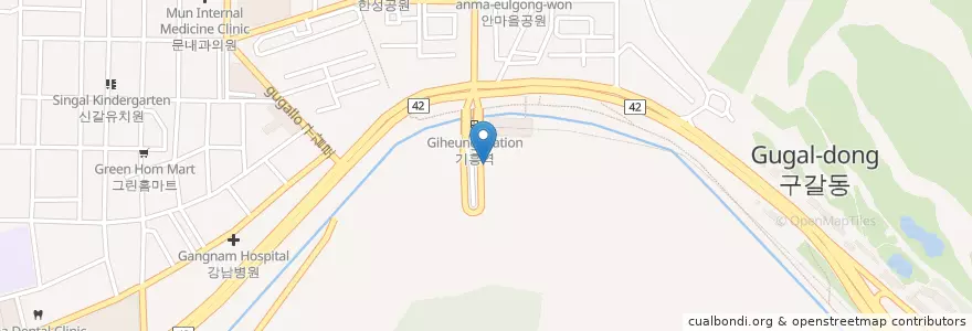 Mapa de ubicacion de 기흥역시외버스정류소 en 대한민국, 경기도, 용인시, 기흥구.