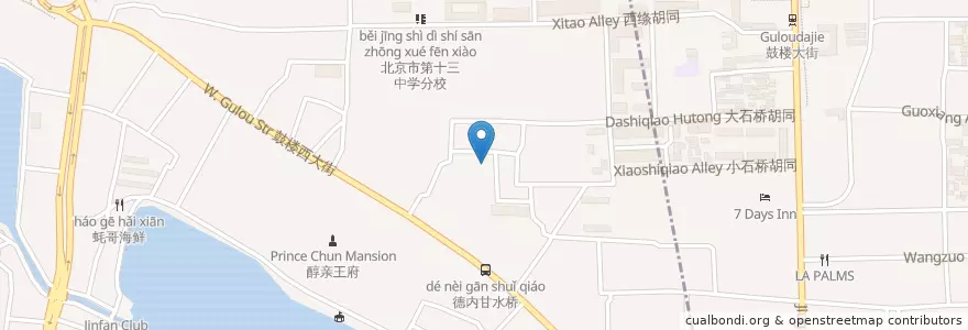 Mapa de ubicacion de 鼓楼西剧场 en China, Pequim, Hebei, 西城区.
