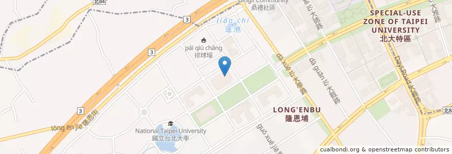 Mapa de ubicacion de 學生餐廳 en Taiwán, Nuevo Taipéi, 三峽區, 樹林區.