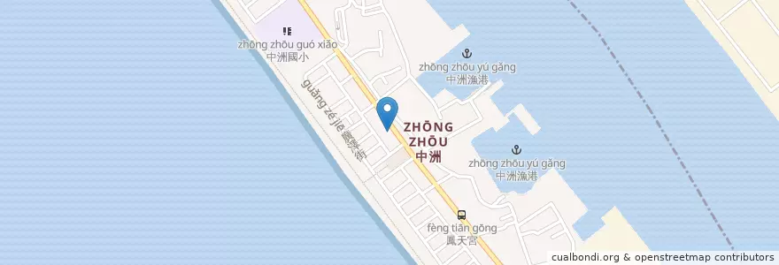 Mapa de ubicacion de 上好吃 鹹酥雞 en Taïwan, Kaohsiung, 旗津區.