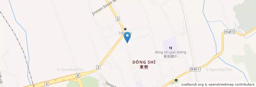Mapa de ubicacion de 臭豆腐 en 臺灣, 臺中市, 東勢區.