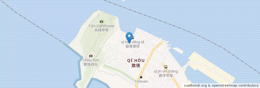 Mapa de ubicacion de 阿惠越南河粉 en 台湾, 高雄市, 旗津区.