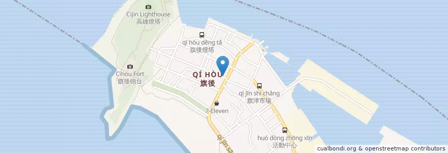 Mapa de ubicacion de 海味鮮活海產 en تایوان, کائوهسیونگ, 旗津區.