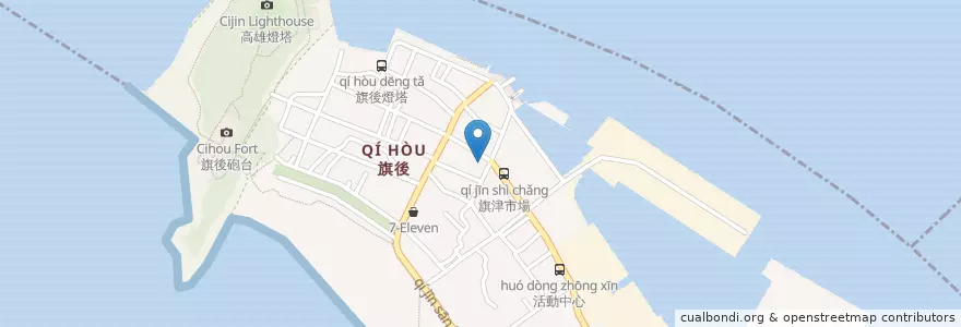 Mapa de ubicacion de 渡時機海鮮熱炒店 en 臺灣, 高雄市, 旗津區.