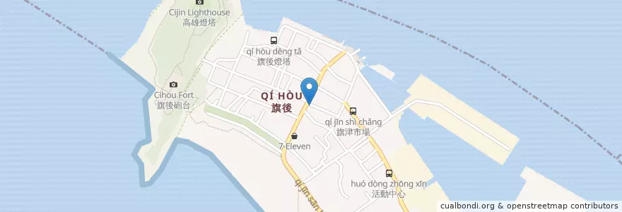 Mapa de ubicacion de 不一樣赤肉羹 en Тайвань, Гаосюн, 旗津區.