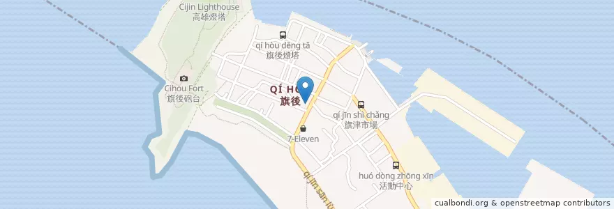 Mapa de ubicacion de 珠古早味碗粿 en Taiwan, Kaohsiung, Qijin.