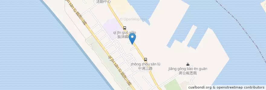 Mapa de ubicacion de 旗海早餐店 en 臺灣, 高雄市, 旗津區.