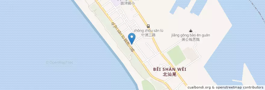 Mapa de ubicacion de 月桂烤小卷 en 臺灣, 高雄市, 旗津區.