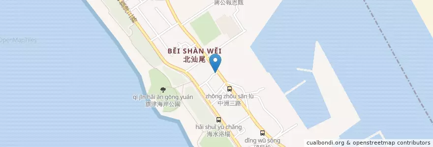 Mapa de ubicacion de 三樣早餐店 en Taiwan, Kaohsiung, 旗津區.