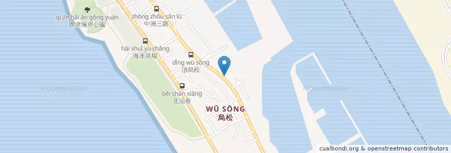 Mapa de ubicacion de 134小吃 en Taiwán, Kaohsiung, 旗津區.
