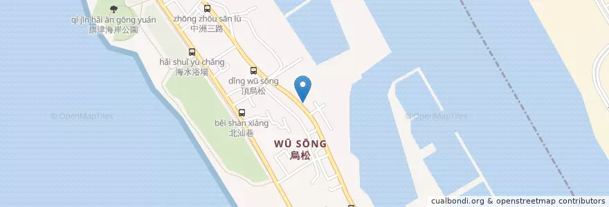 Mapa de ubicacion de 陳家手工肉包饅頭 en Taiwan, Kaohsiung, 旗津區.