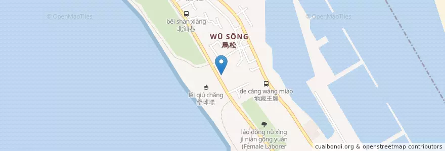 Mapa de ubicacion de 36號點心店 en Taiwan, Kaohsiung, Qijin.