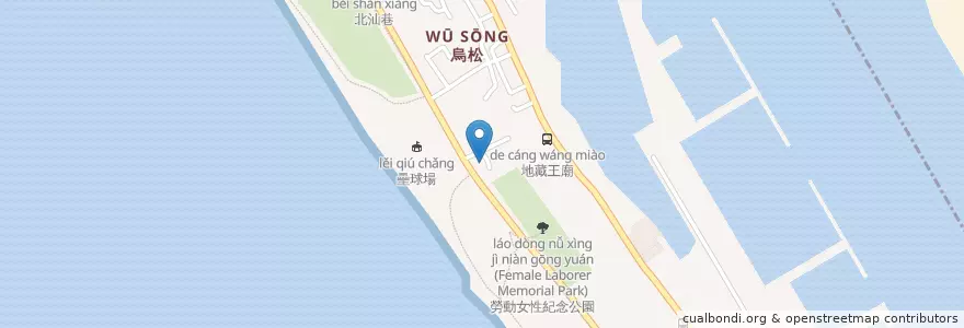 Mapa de ubicacion de 土地公黑輪 en 臺灣, 高雄市, 旗津區.