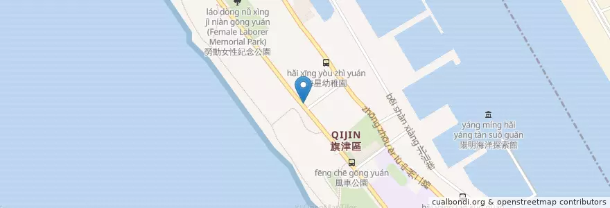 Mapa de ubicacion de 香之味 烤魷魚 en Taïwan, Kaohsiung, 旗津區.