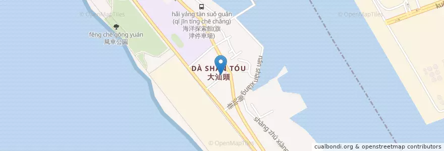 Mapa de ubicacion de 美鈞美食坊 en Tayvan, Kaohsiung, 旗津區.