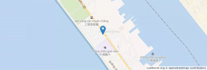 Mapa de ubicacion de 洪家烤肉 en Taiwan, Kaohsiung, 旗津區.